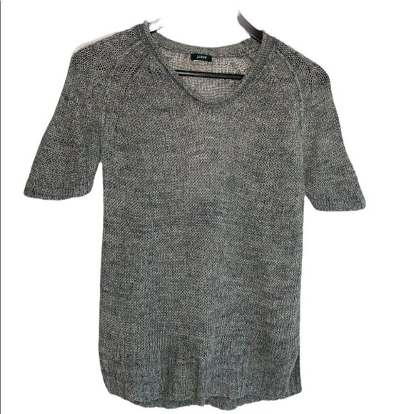 J. Crew Lightweight Grey V-Neck Sweater Short sleeve. S - Picture 2 of 7